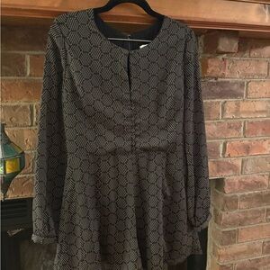 Anthropologie Black and Gray Geometric Jumpsuit